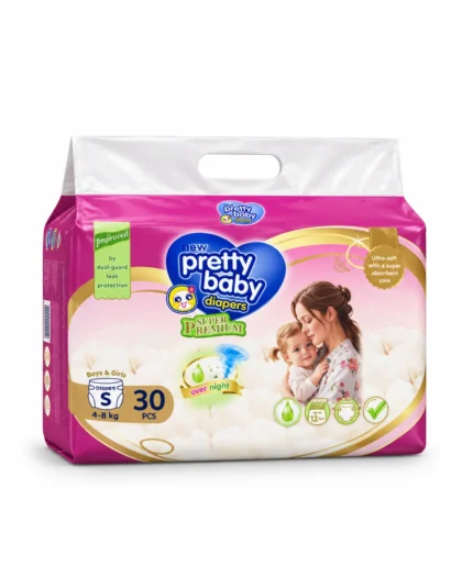 Pretty Baby Overnight Tape Diapers 30 PCS – S
