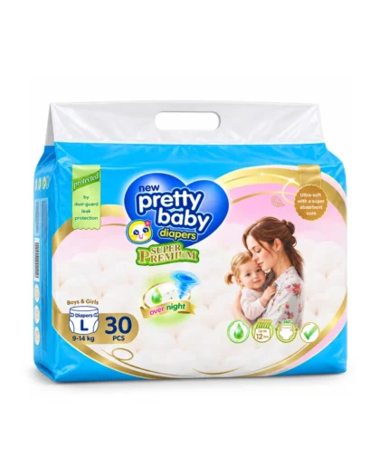 Pretty Baby Overnight Tape Diapers 30 PCS – L