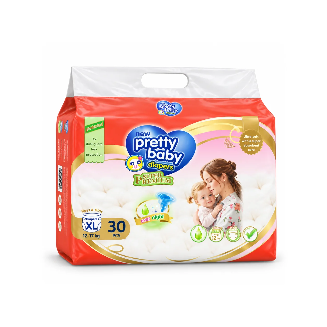 Pretty Baby Overnight Tape Diapers 30 PCS – XL